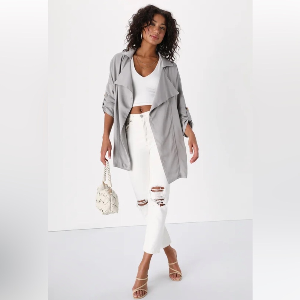 NWT Oversized Jacket - light grey- size medium